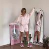Spring Women's Summer Shorts Oversize Pink Shorts Set Two Piece Casual Tracksuit Shorts Women
