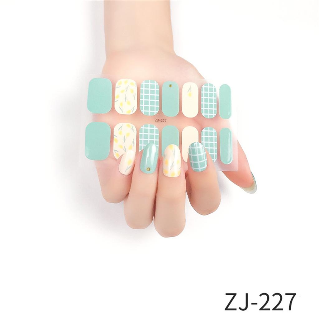 16 Strips Nail Polish Sticker Nail Stickers Set for UV Lamp Designer Nails Polish Wraps Fashion Nail Art Sticker