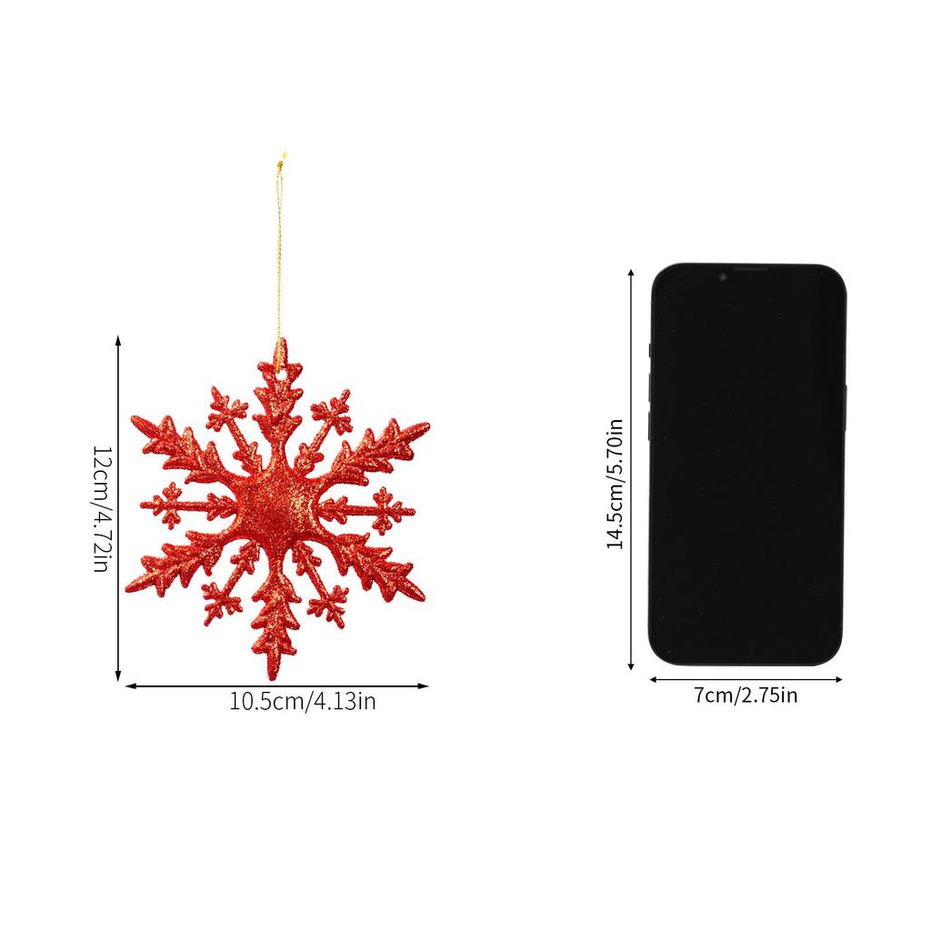 Haobei Gold-Plated Glitter Snowflake Ornaments - Colorful 3D Christmas Tree Decorations