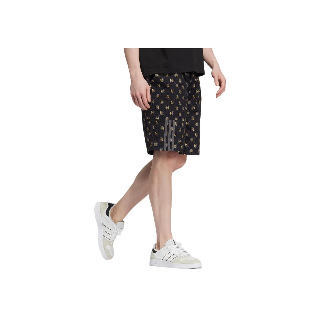Adidas Neo Logo Print Drawstring Shorts Men Bottoms Black HM2034