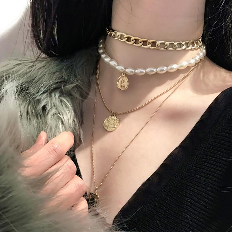 Buy Punk Multi Layered Pearl Choker 