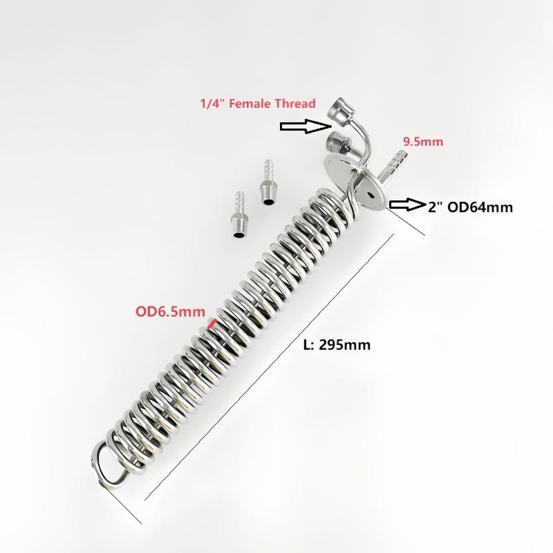 2" OD64mmTri-clamp Distiller Cooling Coil With 2" Sight Glass Diopter,Dephlegmator Device, Reflux,Condenser,Sanitary Steel 304