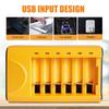 Skywolfeye AA AAA Battery Charger 6 Bay USB Fast Charging Independent Slot for Ni-MH Ni-CD 1.2V Rechargeable Batteries