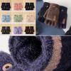 Casual Plush Mittens Thermal Half-finger Gloves Fashion Fingerless Gloves  Men Women