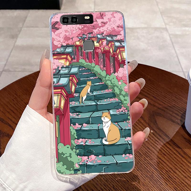 Jelly Casing For Huawei P9 / P9 Plus / P10 / P10 PLUS Funda Clear Silicone Soft TPU Back Cover Cute Cat Rabbit Protective Case