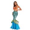Mermaid Costume Dress Women Adult Halloween Party Cosplay Sexy Sequin Gown Stage Performance Outfit