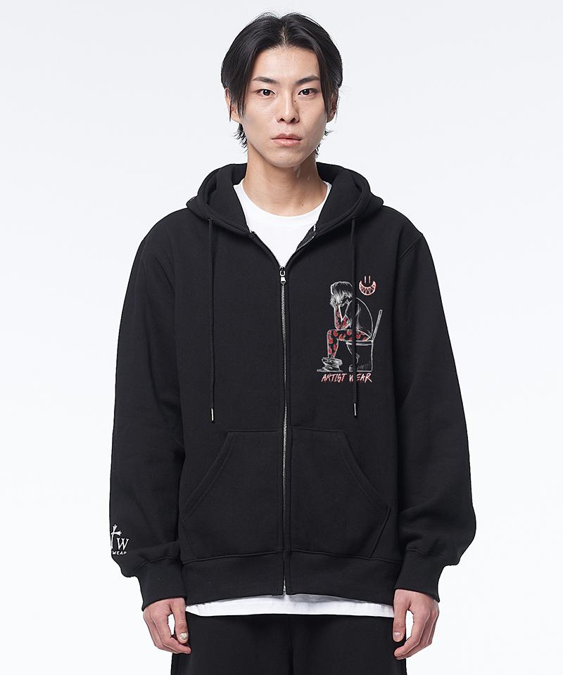 Artistwear [Atw X Twoface] Space Out Zip-Up Hoodie_Bk