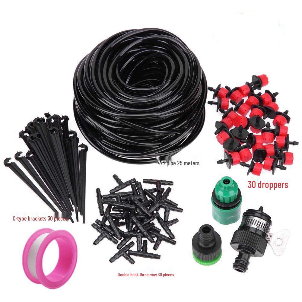 30m DIY Automatic Micro-Spray Watering & Cooling Kit with Drip Irrigation System
