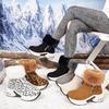 Winter New Warm Side Zipper Snow Boots Large Size Thick-soled Muffin Velvet Wedge Heel Flip Cotton Shoes Women
