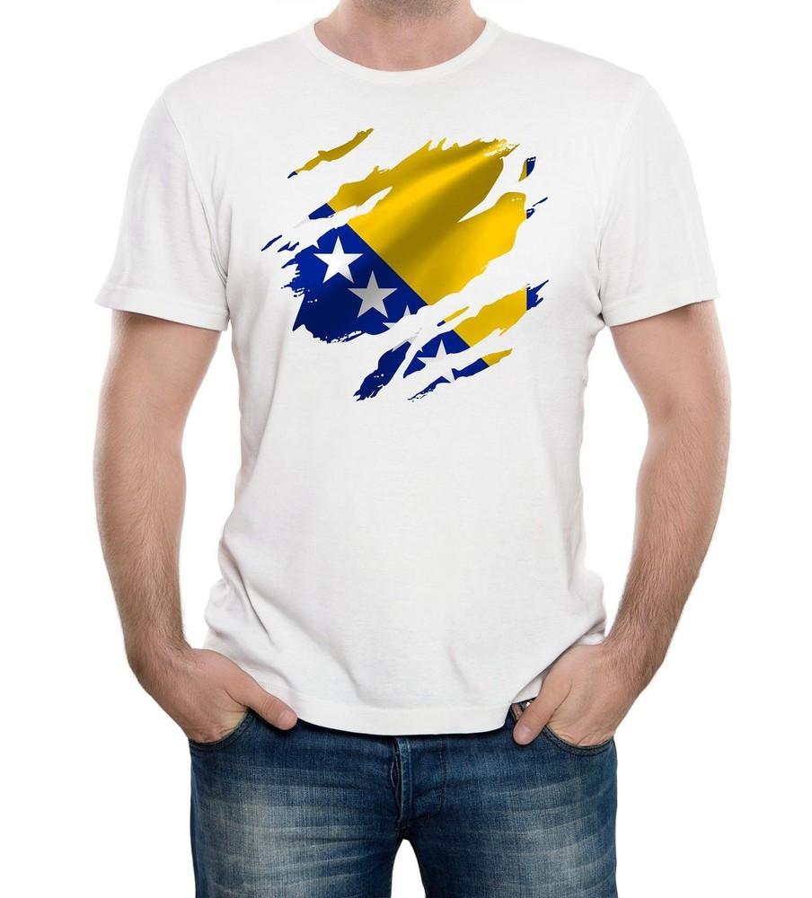 Torn Bosnia Flag Men's T-Shirt Bosnian Sarajevo Country National Football