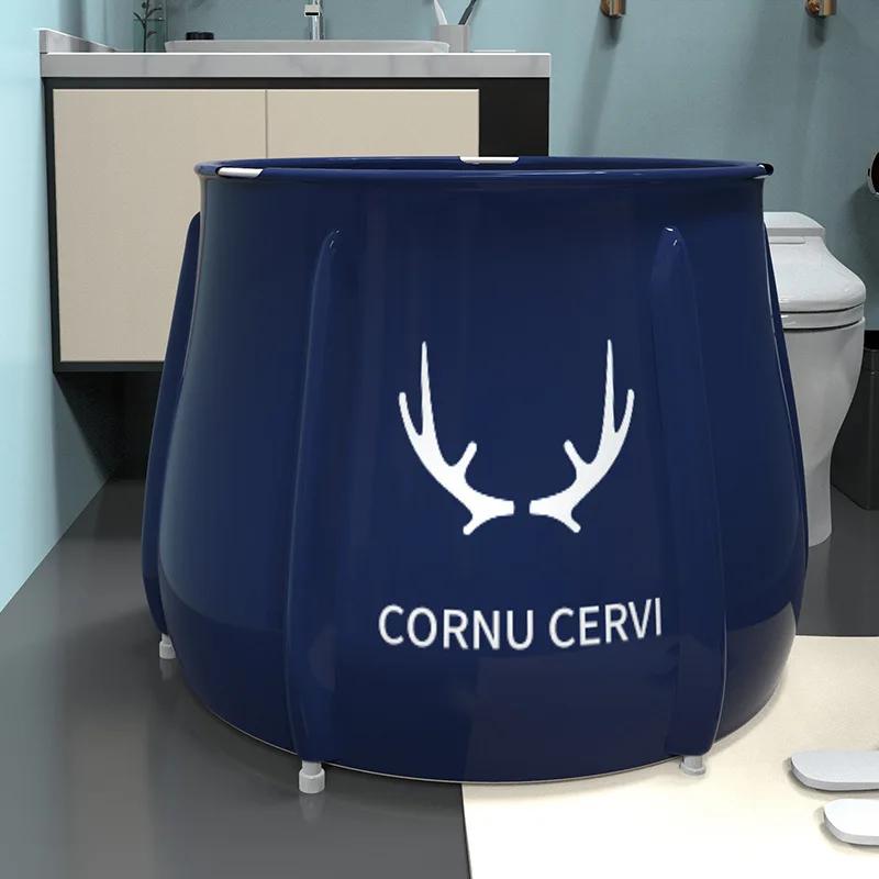 Przenośna Składana Wanna dla Dorosłych - Pogrubiana Wanna z Hydromasażem na Całe Ciało do Kąpieli Domowej i Sauny