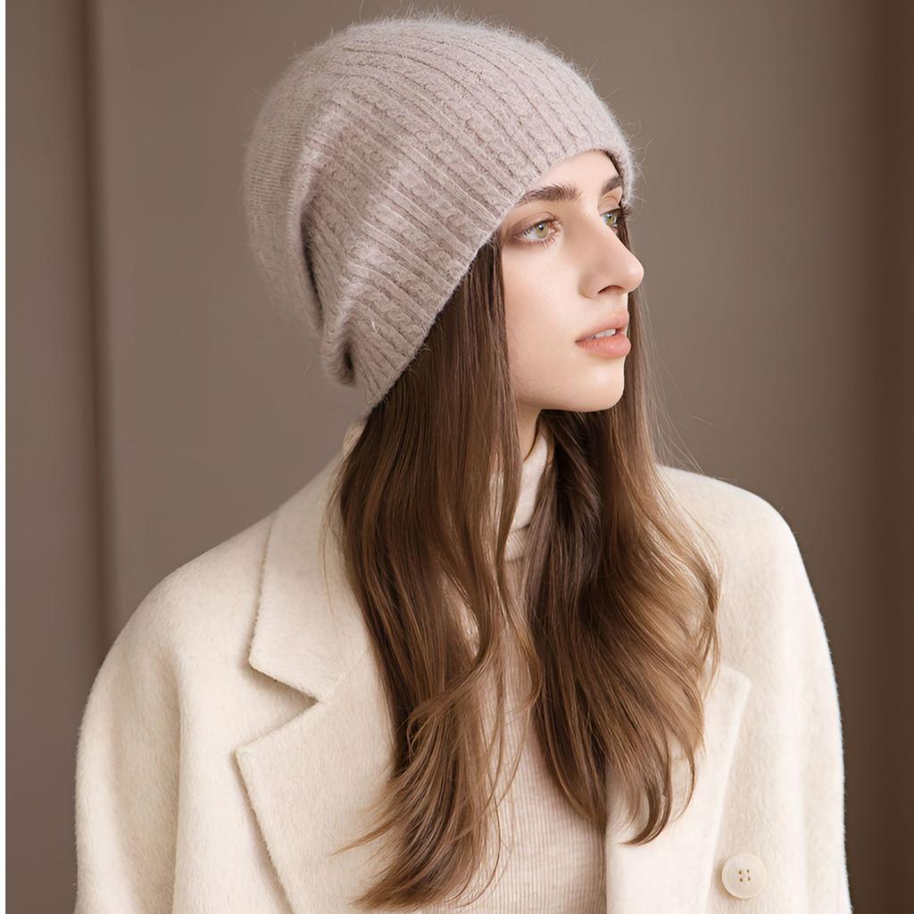 Women's winter new wool hat Women's autumn and winter warm fashion versatile foreign style knitted cashmere pullover hat