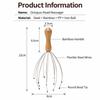 Round Tip Head Massager Wood Handle Head Scratcher Flexible Scalp Relax Tool  Home Stress Relief