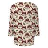 Women's Casual Christmas Printed Three-Quarter Sleeve Neck T-Shirt Tee Top