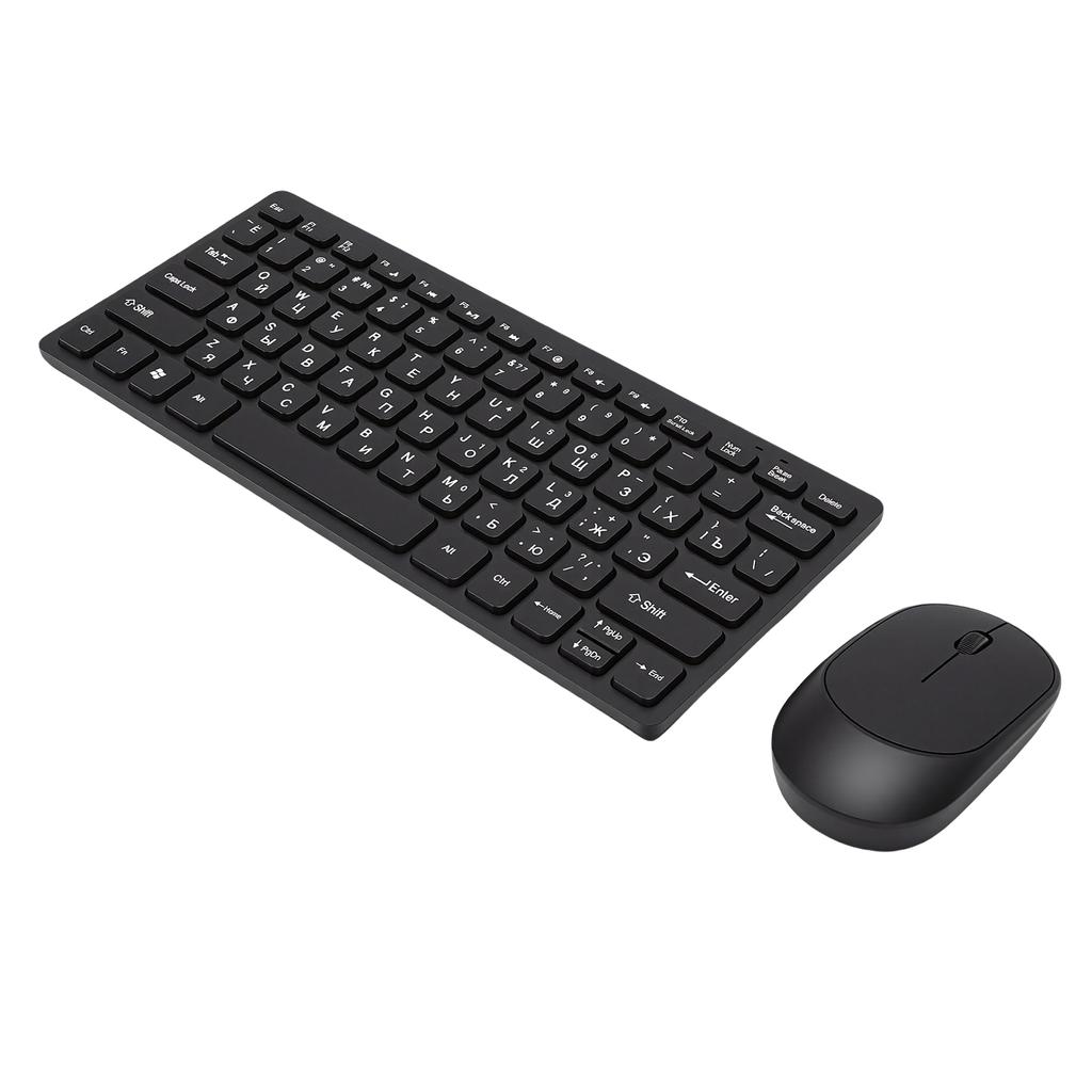 Russian Keyboard Mouse Set 78 Keys Slim 2.4G Wireless Keyboard and Mouse Combo for PC Laptop