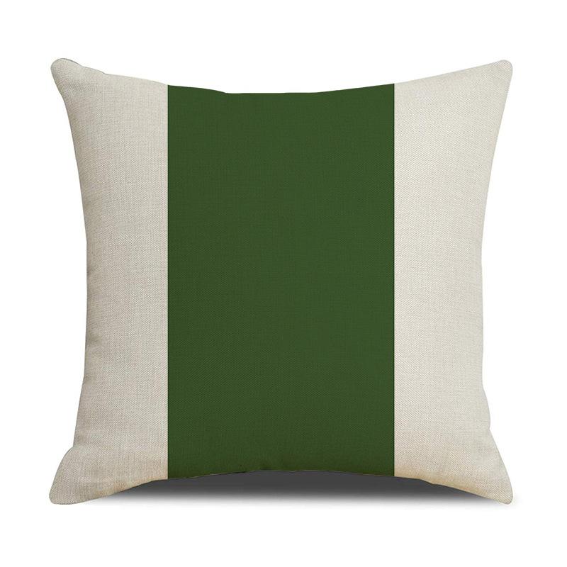 Light Luxury Green Linen Sofa Pillow Dark Green Geometric Pattern Pillow Bedside Cushion Cushion Pillow Cover