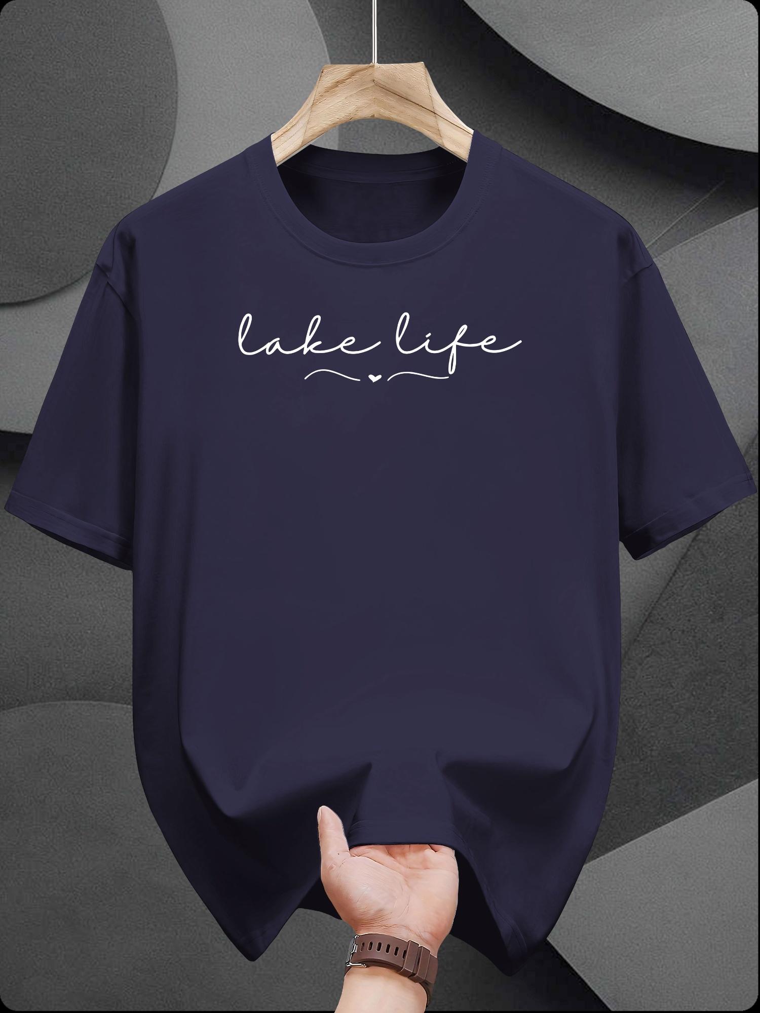 Casual Short Sleeve T-shirt - Lake Life Print S