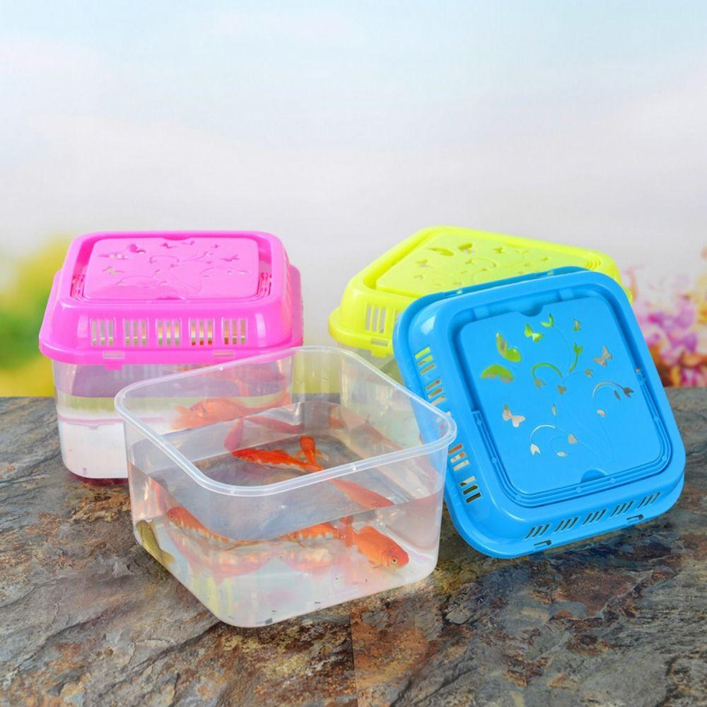 

Transparent Reptile Feeding Box Handheld Hamster Carrier Cage Portable Fish Tank Aquarium