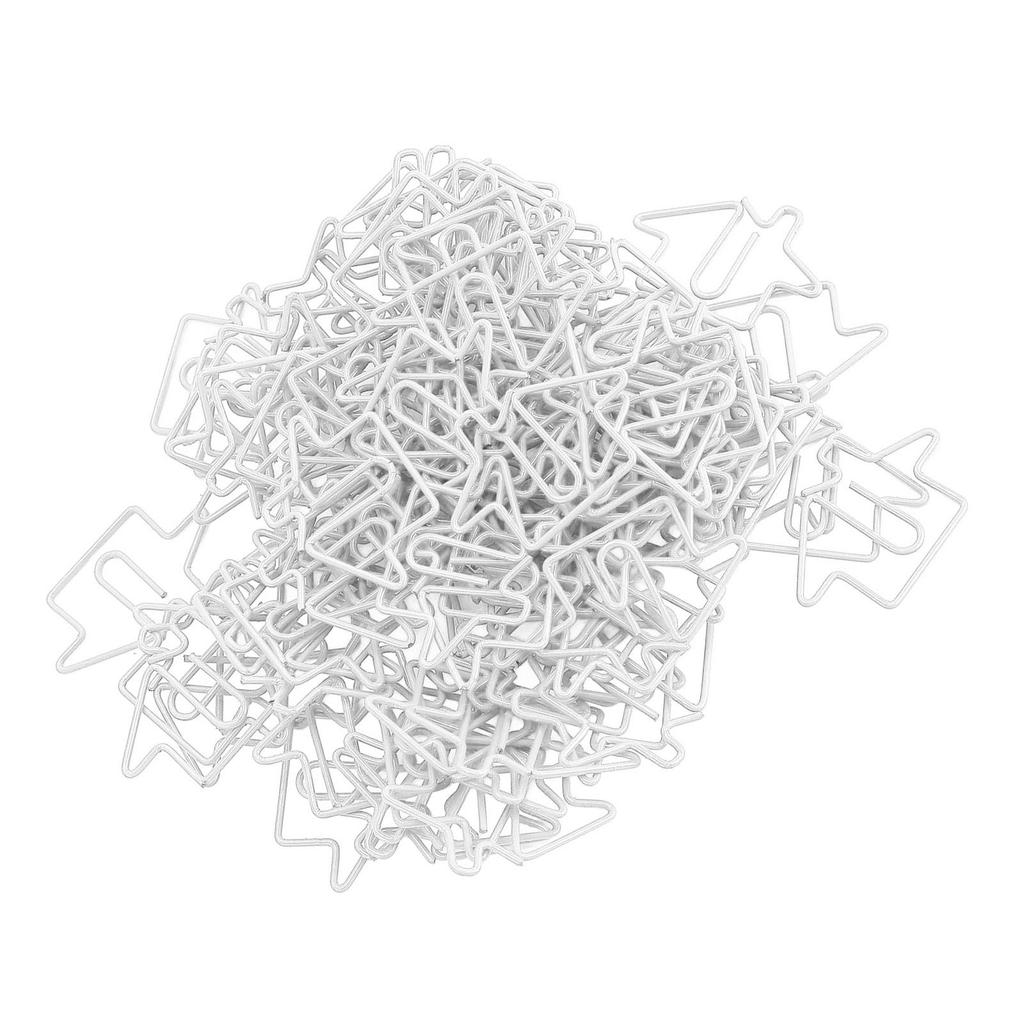 100Pcs House Shaped Paper Clips Iron Wire Multifunctional Decorative Fancy Paperclips for Organizing Marking Gift White