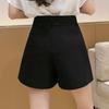 High Waist Slimming Women's A-Line Wide Leg Suit Shorts for Spring/Autumn