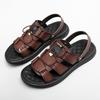 FashionClassic Men's Genuine Leather Sandals Retro Men's Casual Shoes Beach Shoes Outdoor Trendy Flat Shoes Non slip Walking Sandals