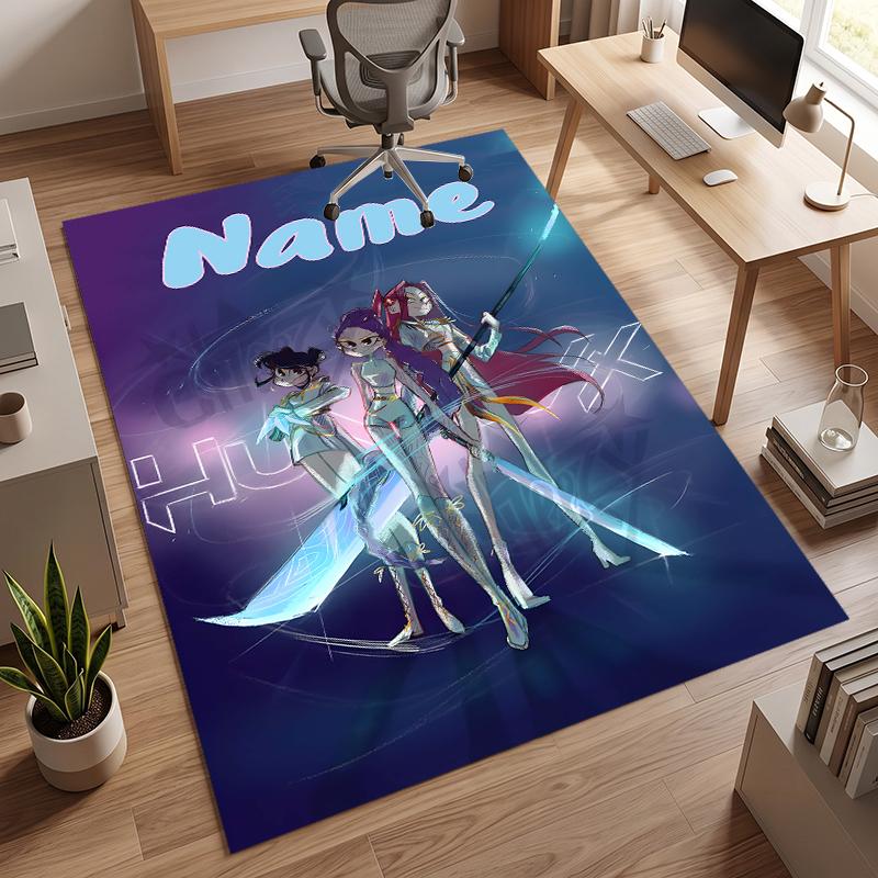 HUNTRIX (162) Personalized Name Office Carpet Stylish Decor for Living Room Bedroom Kitchen