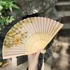 1Pc Bamboo Fans Dance Silk Folding Fan Vintage Home Decorations Chinese Art Crafts With Tassels Party Gift Hand Fan Photo Props