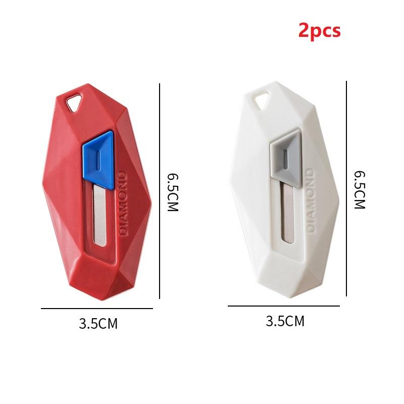 Magnetic Box Opener Cutter Safety Round Head Letter Envelope Opener Portable Unpacking Tool with Automatic Rebound Design
