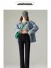 Women's High Waist Slimming Black Cigarette Jeans - Spring 2025 Collection, Stretch Cropped Straight Leg Pants
