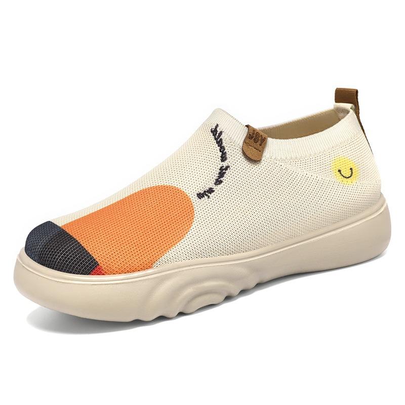 

Shoes women s autumn new old Beijing cloth shoes trend painted casual shoes polyurethane soft sole one pedal single shoes women 36