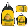 Hoppers Biber Metamorphose Druck 3-teiliges Set Schulrucksack Brottasche Federmäppchen Cartoon Schüler Set