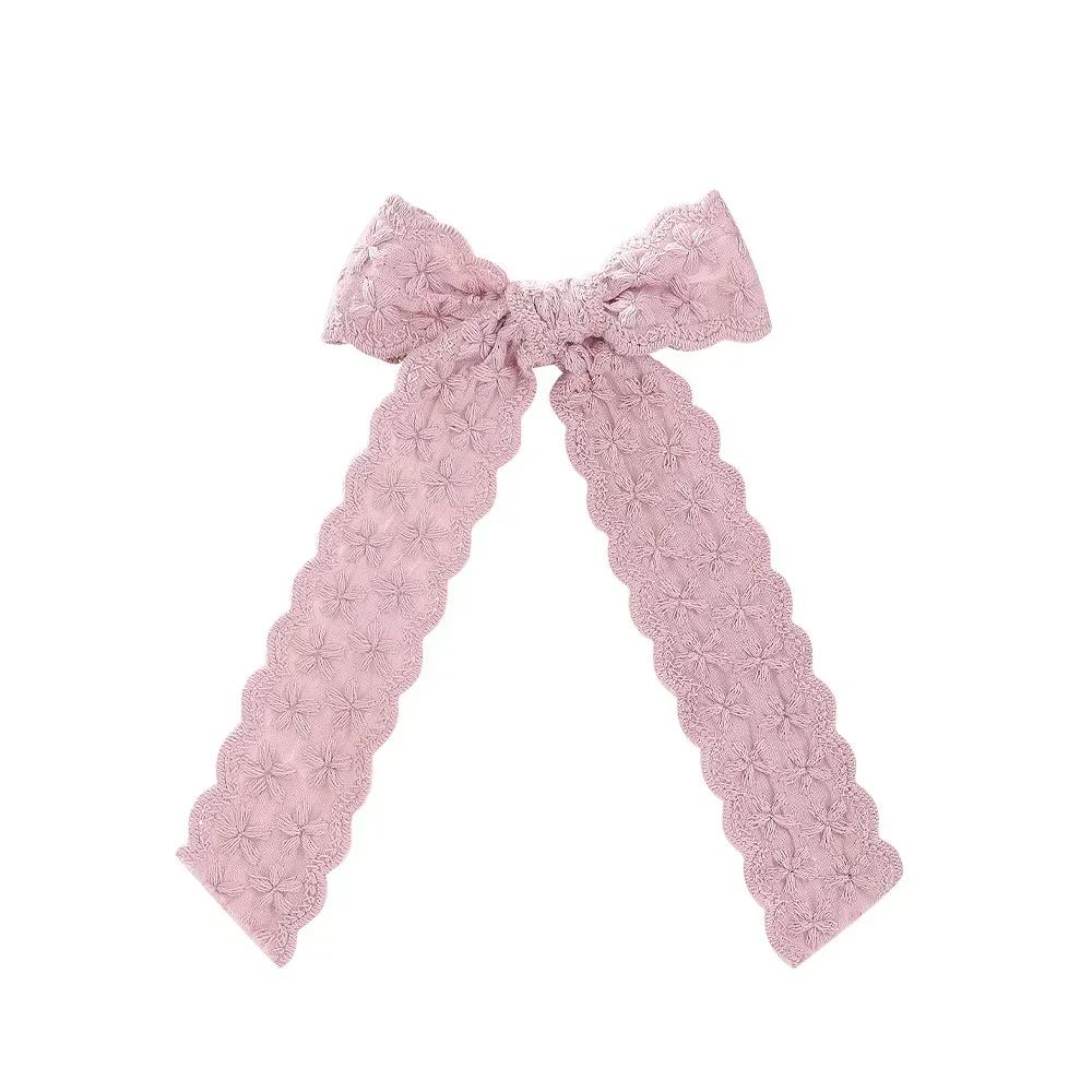 

1Pc New Retro Solid Color Bow Hairband Long Tassel Hairpin Sweet Korean Style Gift Classic Decoration Baby Hair Accessories Gift