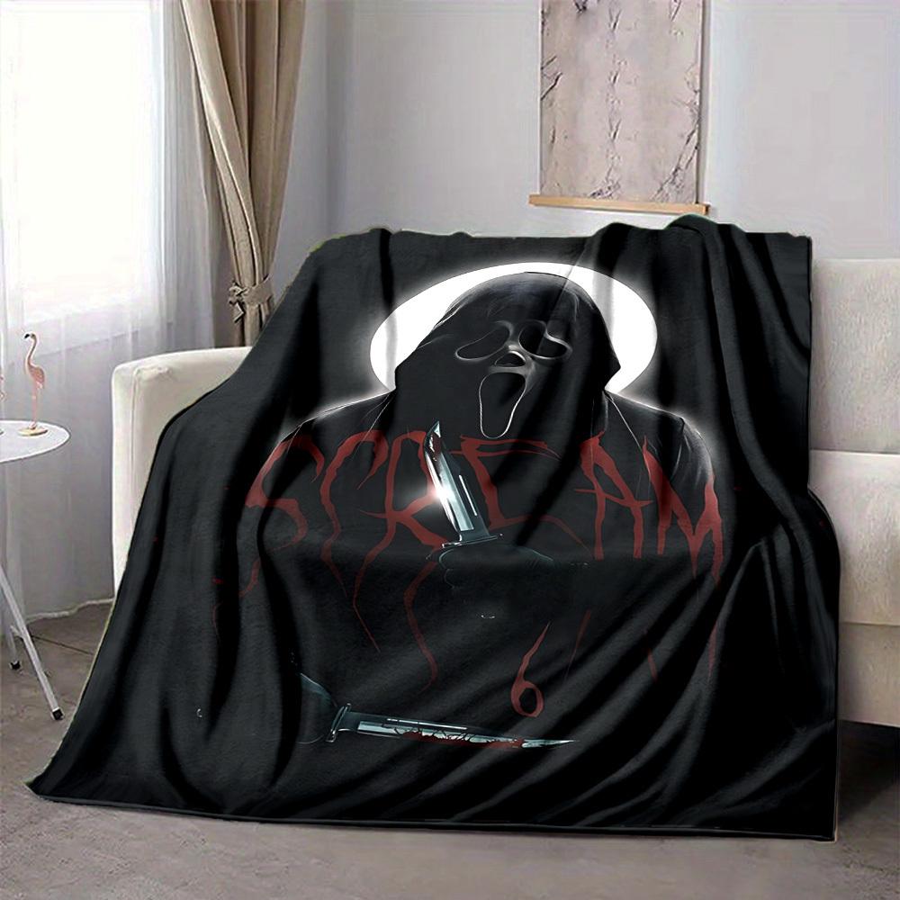 1 Stück Scream Weiche Bequeme Decke Digitaldruck, Ganzjahres Mehrzweck Strickgewebe Bettwäsche, Büro, Sofa Heimdeko Decke