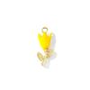 2 Pcs Enamel Tulip Flower Charms Micro Pave Clear Cubic Zirconia Brass 18K Gold Plated Pendants For DIY Necklace 13mm X 6mm