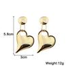 Exaggerate Irregular Big Heart Geometry Metal Golden Long Pendant Earring for Women New Trend Brincos Wedding Jewelry