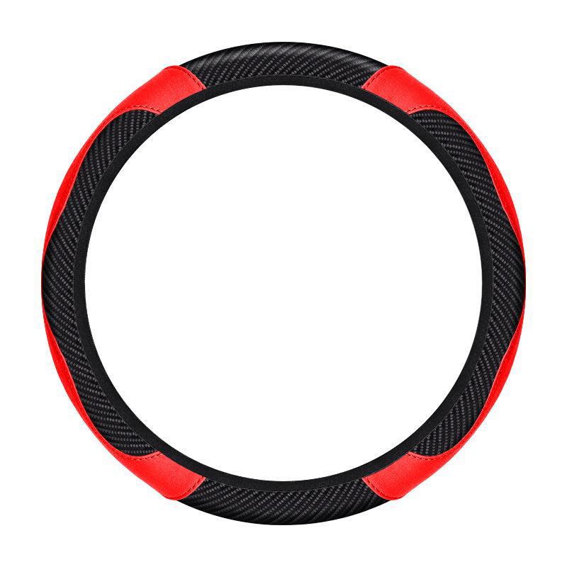 XF6002 Xiyin Carbon Fiber Leather Steering Wheel Cover - Embossed Design