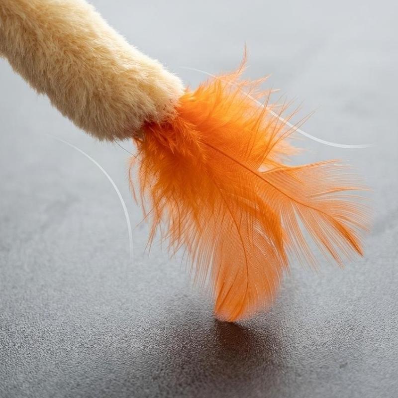 Cat Chew Toy Plush Simulated Snake Squeaky Bell Teasing Stick Kitten Toy Chew-resistant Teeth Grinding Cat Toy