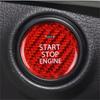 Bright Red Carbon Fiber Car Front Start Button Sticker For Mazda 3 CX-30 20-23