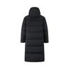 Li Ning Hot Pot Down Series Loose Hooded Solid Color Cold Resistant Outdoor Warm Versatile Long Down Jacket Women Outerwear Black AYMU232-4