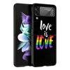 Gay Lesbian Rainbow Pride Hard PC Phone Case For Samsung Galaxy Z Flip 7 6 5 4 Black Cover For Galaxy Z Flip 3 Foldable Shell