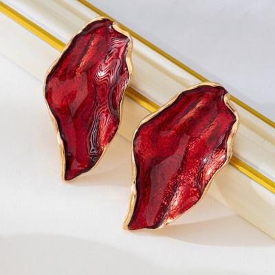 1 Pair Women Earrings Multi-Layer Fired Colorful Translucent Texture Enamel Glaze Earrings Petal Design Anti-Allergic Earrings Jewelry Gift