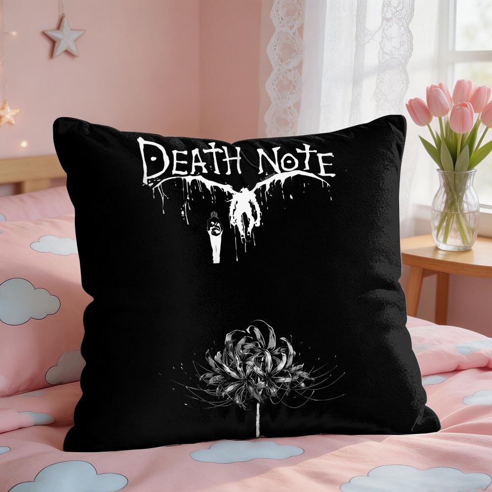 Anime DDeath NNote Cushion Cover Square Short Plush Pillow Case Living Room Sofa Home Decor Funda X