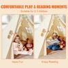 VEVOR Kids Play Tent, Teepee Tent for Kids 1-5 Years Old, Toddler Tent with Mat and Plush Decorative Balls