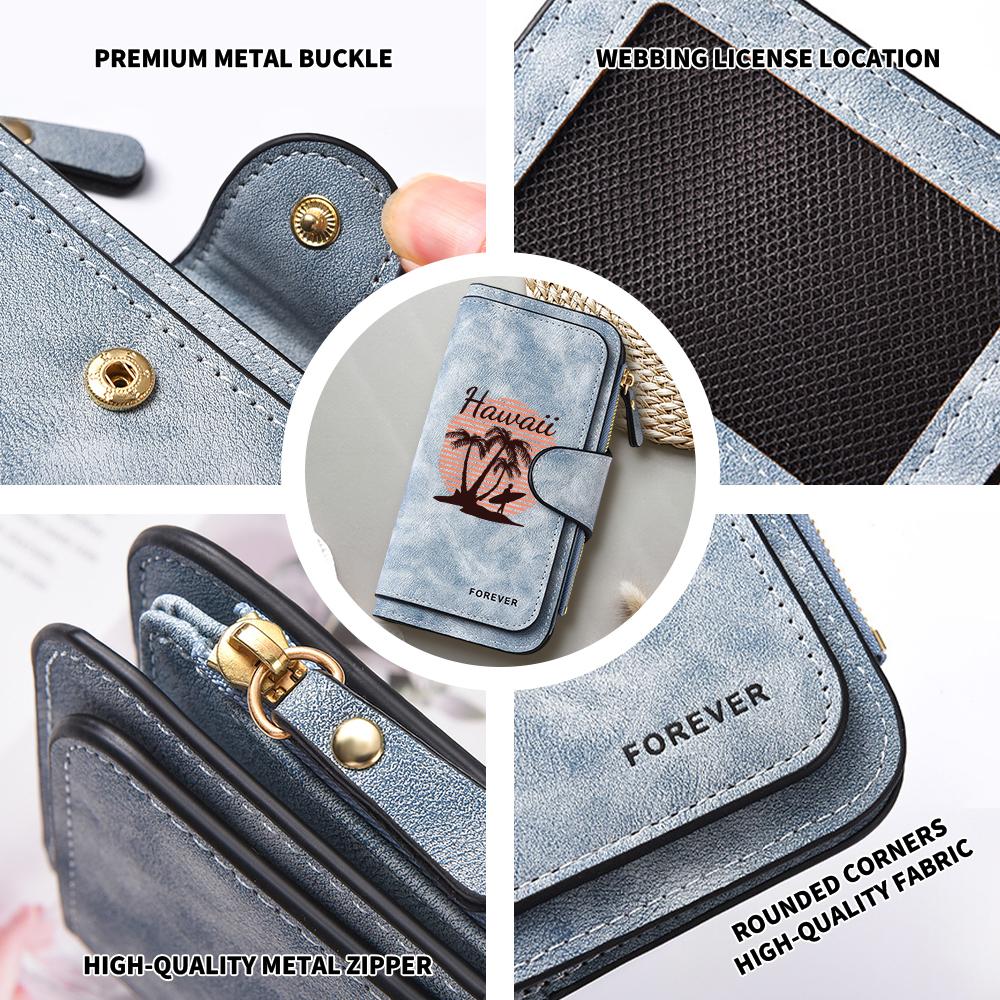 Hawaii Style Printed Long Wallet for Women Casual Portable Multi Card Holder Fashion Daily Use Purse