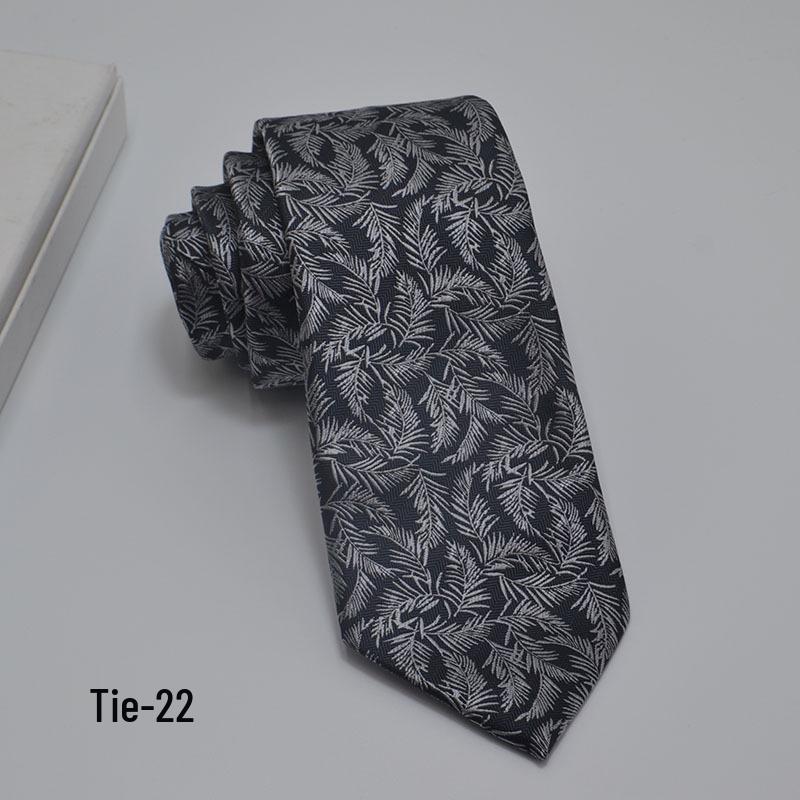 Men's 8cm Jacquard Polyester Tie - Business Formal and Casual High-Class Style