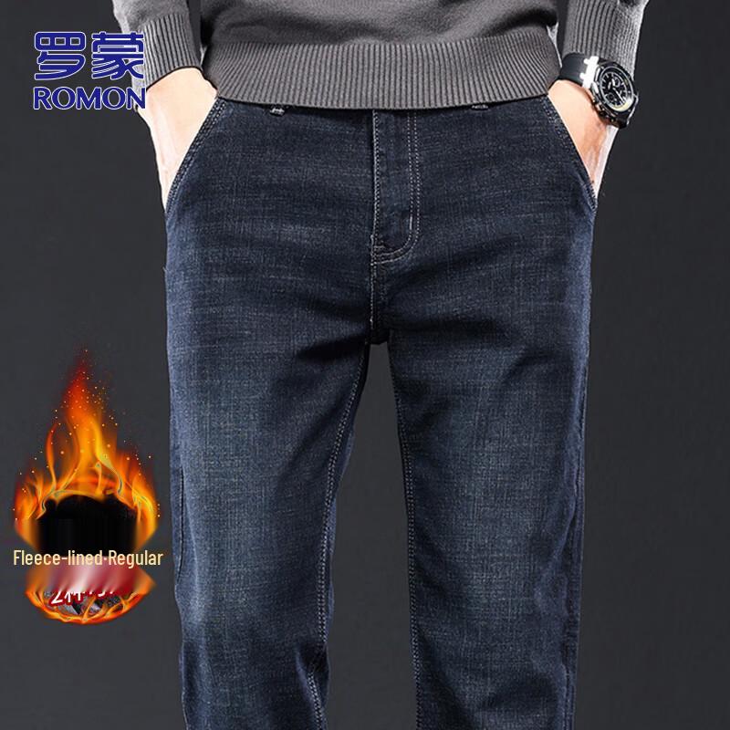 ROMON Men's Straight Fit Business Casual Jeans