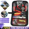 75 Pcs Tire Plug Repair Kit For All Vehicles Quick Permanent Fix For Car Truck Motorcycle Puncture Emergency Heavy Duty Tools