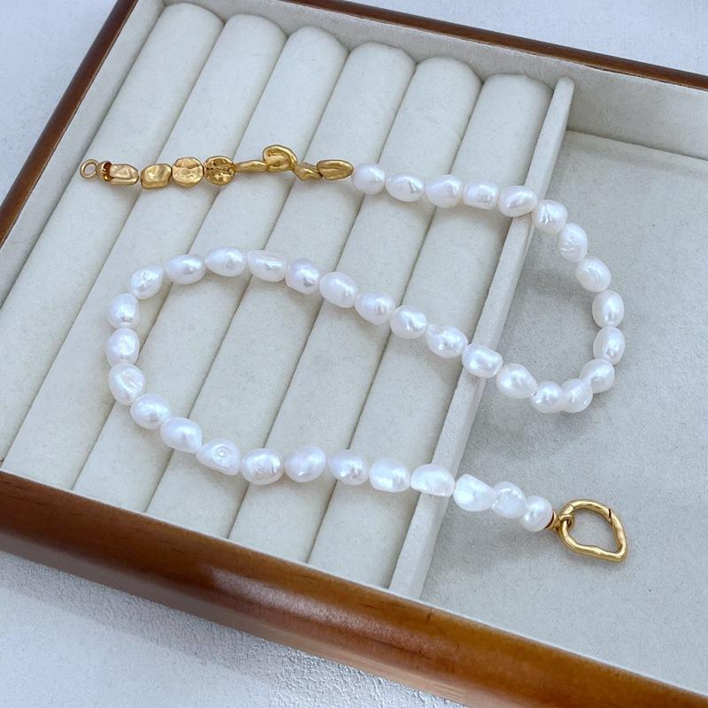 Exquisite baroque freshwater irregular pearl bracelet and necklace set