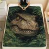 dinosaur Print Flannel Blanket, High quality Comfortable for All Seasons, Home Decor, Warmth and Comfort, Perfect for Christmas Gifts