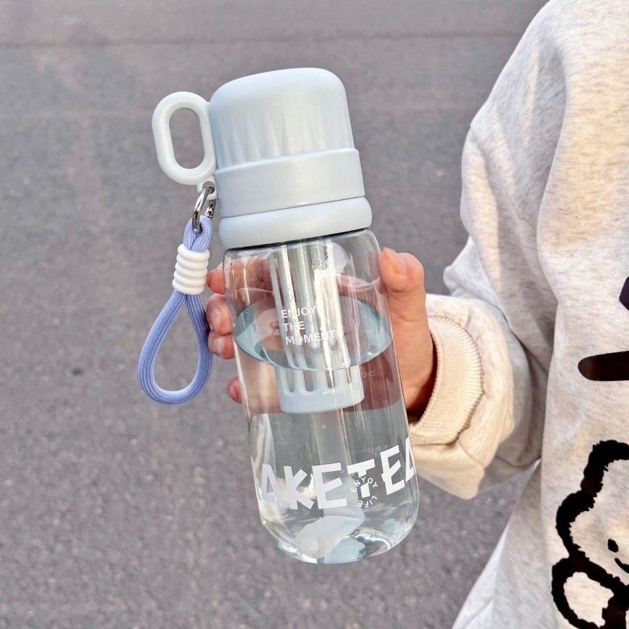 Water bottle1011 spring new high-value cute cartoon large-capacity children's straw cup portable large-capacity plastic cup